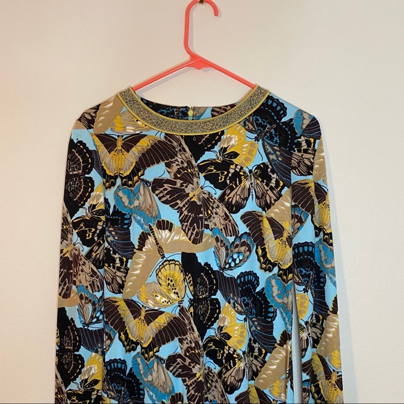 TORY BURCH butterfly Kareema silk shift dress - Picture 3 of 13